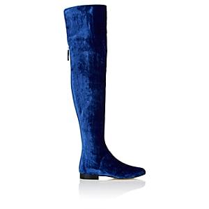 Alberta Ferretti Women's Velvet Over-the-knee Boots-royal Blue