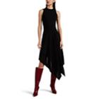 Victoria Beckham Women's Compact-knit Asymmetric Fit & Flare Dress - Black