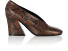 Dries Van Noten Women's Angled-heel Stamped Leather Pumps