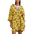 R13 Women's Hawaiian-print Belted Kimono-style Shirtdress - Yellow