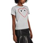 Comme Des Garons Play Women's Heart-outline Cotton T-shirt - Gray