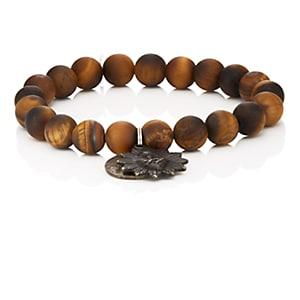 Miracle Icons Men's Vintage-icon Beaded Bracelet-brown