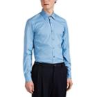Prada Men's Stretch Cotton-blend Poplin Slim Shirt - Blue