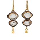 Judy Geib Women's Herkimer Diamond Double-drop Earrings - Gold