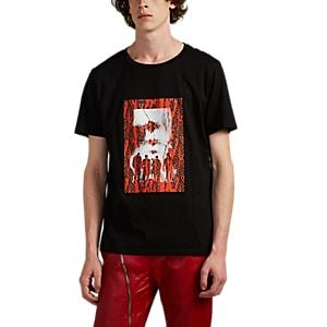 Neil Barrett Men's Band-print Cotton-blend T-shirt - Black