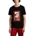 Neil Barrett Men's Band-print Cotton-blend T-shirt - Black