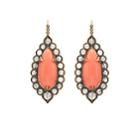 Cathy Waterman Women's Diamond & Coral Drop Earrings-peach