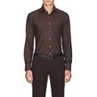 Cifonelli Men's Herringbone Cotton-wool Flannel Shirt-brown