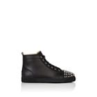 Christian Louboutin Men's Lou Spiked Leather Sneakers - Black