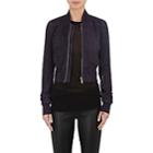 Rick Owens Women's Blistered Suede Bomber Jacket-md. Purple