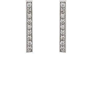 Jennifer Meyer Women's Pav White Diamond Long Bar Stud Earrings-gold