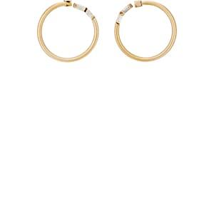 Nak Armstrong Women's Bezel Bypass Hoop Earrings-gold