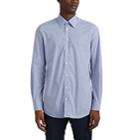 Luciano Barbera Men's Checked Cotton Poplin Shirt - Blue Pat.