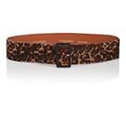 Maison Boinet Women's Leopard-print Calf Hair Belt-brown