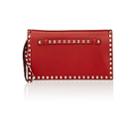 Valentino Garavani Women's Rockstud Leather Flap Clutch-red
