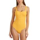 Onia Women's Archie Button-front One-piece Swimsuit - Yellow
