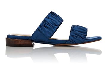 Mari Giudicelli Women's Asami Ruched Satin Slide Sandals