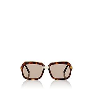 Cline Women's Oversized Square Sunglasses-brown