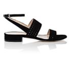 Barneys New York Women's Perforated Suede Double-band Sandals-black