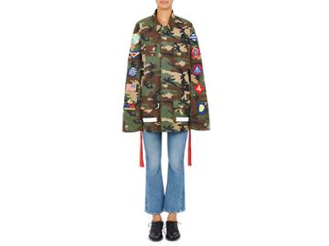 Off White Women's Patch Embellished Camouflage Field Jacket