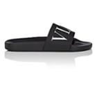 Valentino Garavani Women's Logo-front Rubber Slide Sandals-black