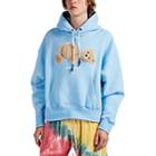 Palm Angels Men's Ripped-teddy-bear-embroidered Hoodie - Lt. Blue