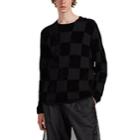 Comme Des Garons Men's Checked Mixed-knit Wool-blend Sweater - Black