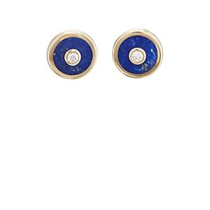 Retrouvai Women's Mini Compass Stud Earrings - Blue