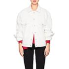 Balenciaga Women's Logo Cotton Denim Jacket - White