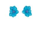 Sabbadini Women's Flower Clip-on Earrings - Blue