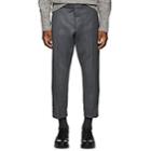 Thom Browne Men's Wool Slim Crop Trousers-gray