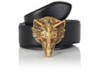 Gucci Men's Wolf-buckle Leather Belt