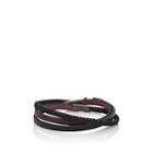 Caputo & Co Men's Leather & Cord Triple Wrap Bracelet-black
