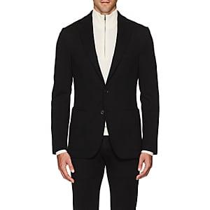 D'avenza Men's Wool Jersey Two-button Sportcoat-black