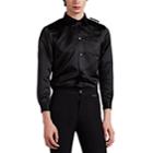 Balenciaga Men's Satin Shrunken Shirt - Black