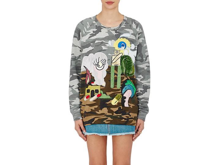 Marc Jacobs Women's Embellished Camouflage-print French Terry Sweatshirt