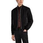 Saint Laurent Men's Studded Silk Chenille Bomber Jacket - Black