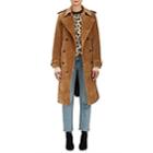 Vis A Vis Women's Corduroy Double-breasted Trench Coat-beige, Tan