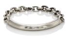 Title Of Work Men's Sterling Silver Bar & Chain Bracelet