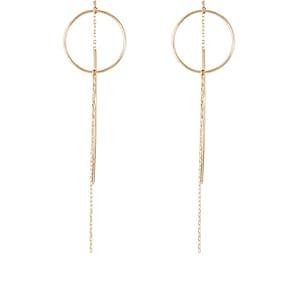 Hirotaka Women's Yellow Gold Wire-ring & Chain Earrings-gold