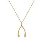 Jennifer Meyer Women's Wishbone Pendant Necklace - Gold