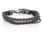 Emanuele Bicocchi Men's Foxtail Chain Bracelet-black