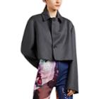 Maison Margiela Women's Flannel Crop Jacket - Gray