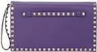 Valentino Rockstud Flap Clutch-purple
