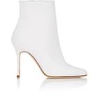 Manolo Blahnik Women's Insopo Leather Ankle Boots-white Leather