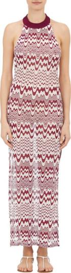 Missoni Mare Wave-knit Racerback Cover-up Dress-red