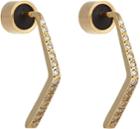 Ileana Makri Pave Diamond & Gold Wide Angle Drop Earrings-colorless