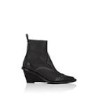 Mm6 Maison Margiela Women's Santiag Leather Ankle Boots-black
