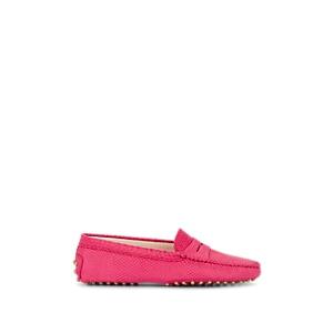 Tod's Men's Python-stamped Leather Penny Drivers - Md. Pink