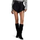 Isabel Marant Women's Gram Ruffle-trimmed Linen Gauze Shorts - Black